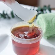 sugar paste or wax honey for hair removing.